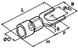 Схема наконечника вилочного изолированного SV1.25-3.2 0.5-1.5 мм² Ø3,2 мм